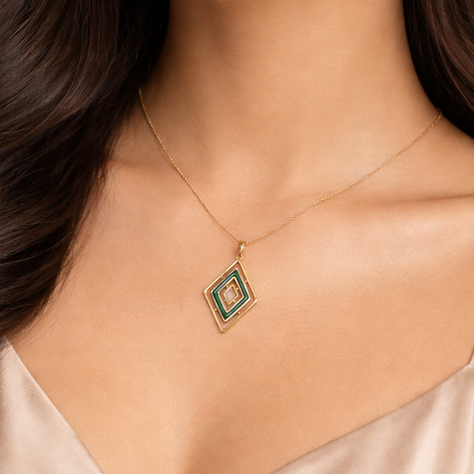 Glass Mirage - Gold Coated Pendant