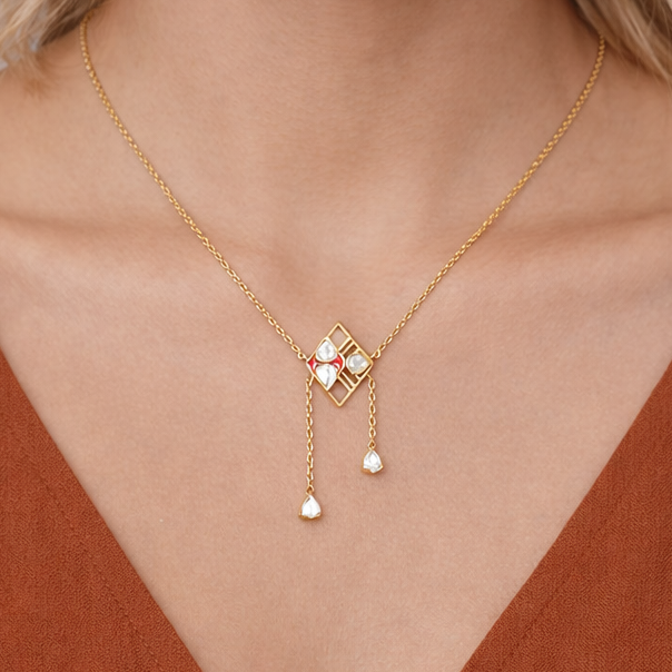 Red Arrow Pendant - Gold Plated 925 Silver