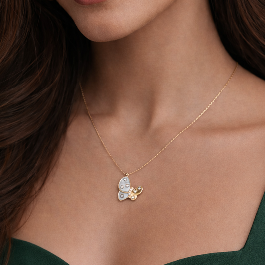Ariel Butterfly Pendant Necklace - 18K Gold Coated