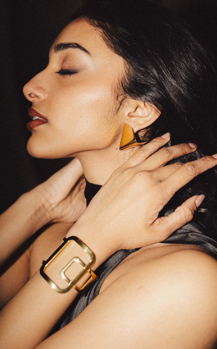 Out Of The Box Cuff Bracelet - 18K Gold Coated