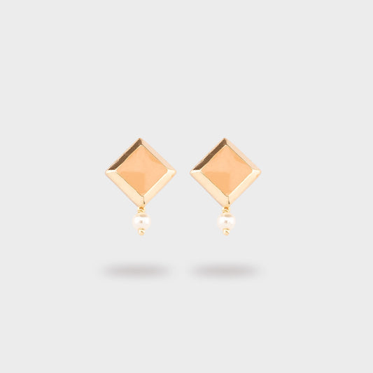 Pastel Square Drops - Gold Coated 930 Silver
