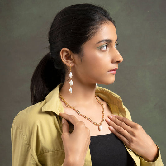 Diamond Tumble Drops - Gold Coated Earrings