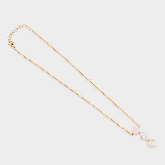 Tumbling Pearls - Gold Coated Necklace