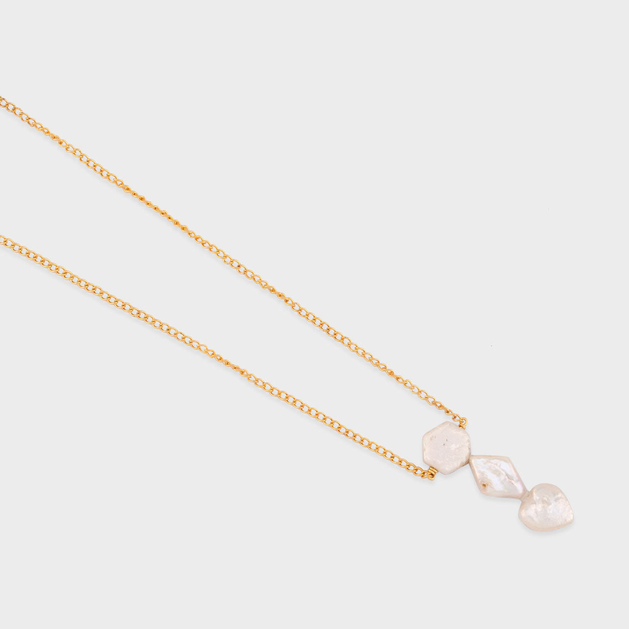 Tumbling Pearls - Gold Coated Necklace