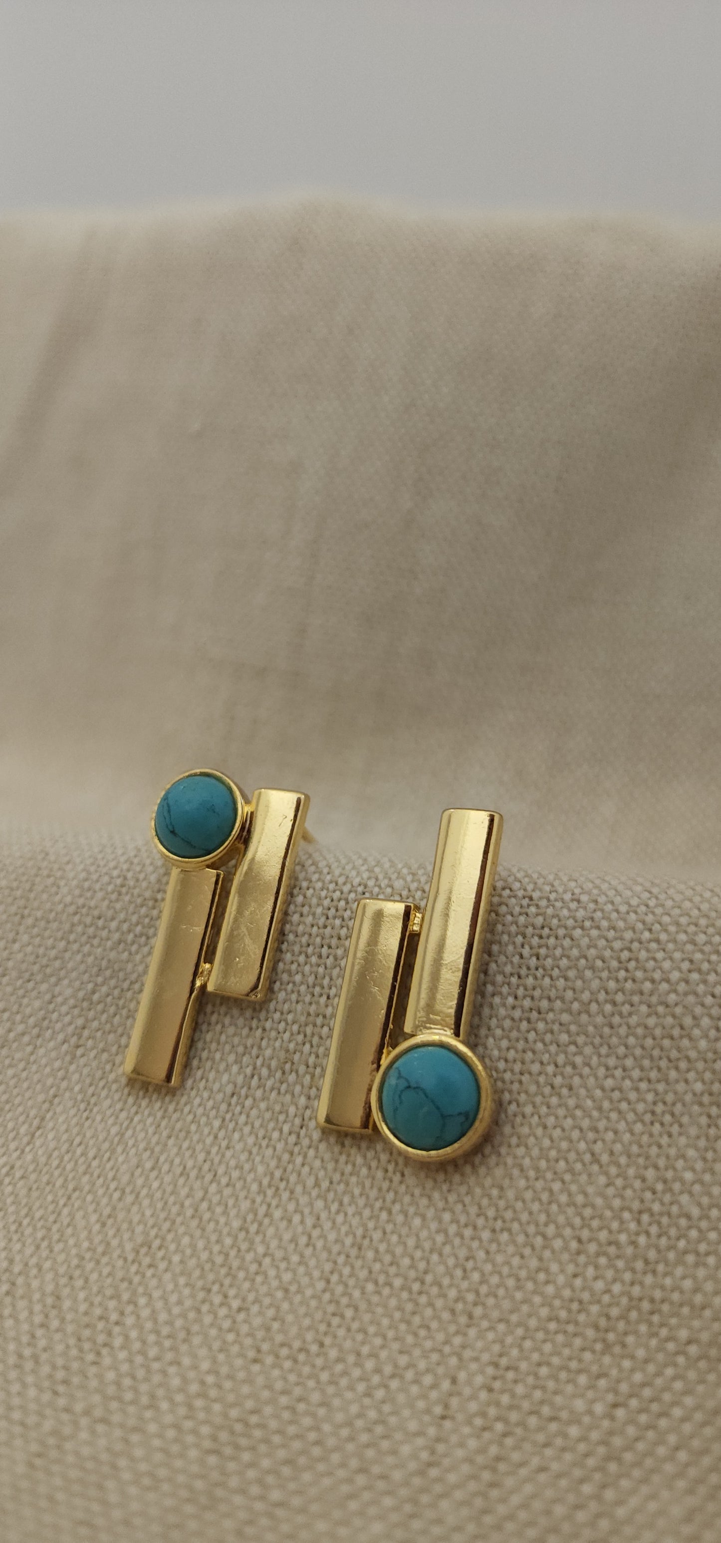Papyrus Bar studs - Gold Coated Earrings