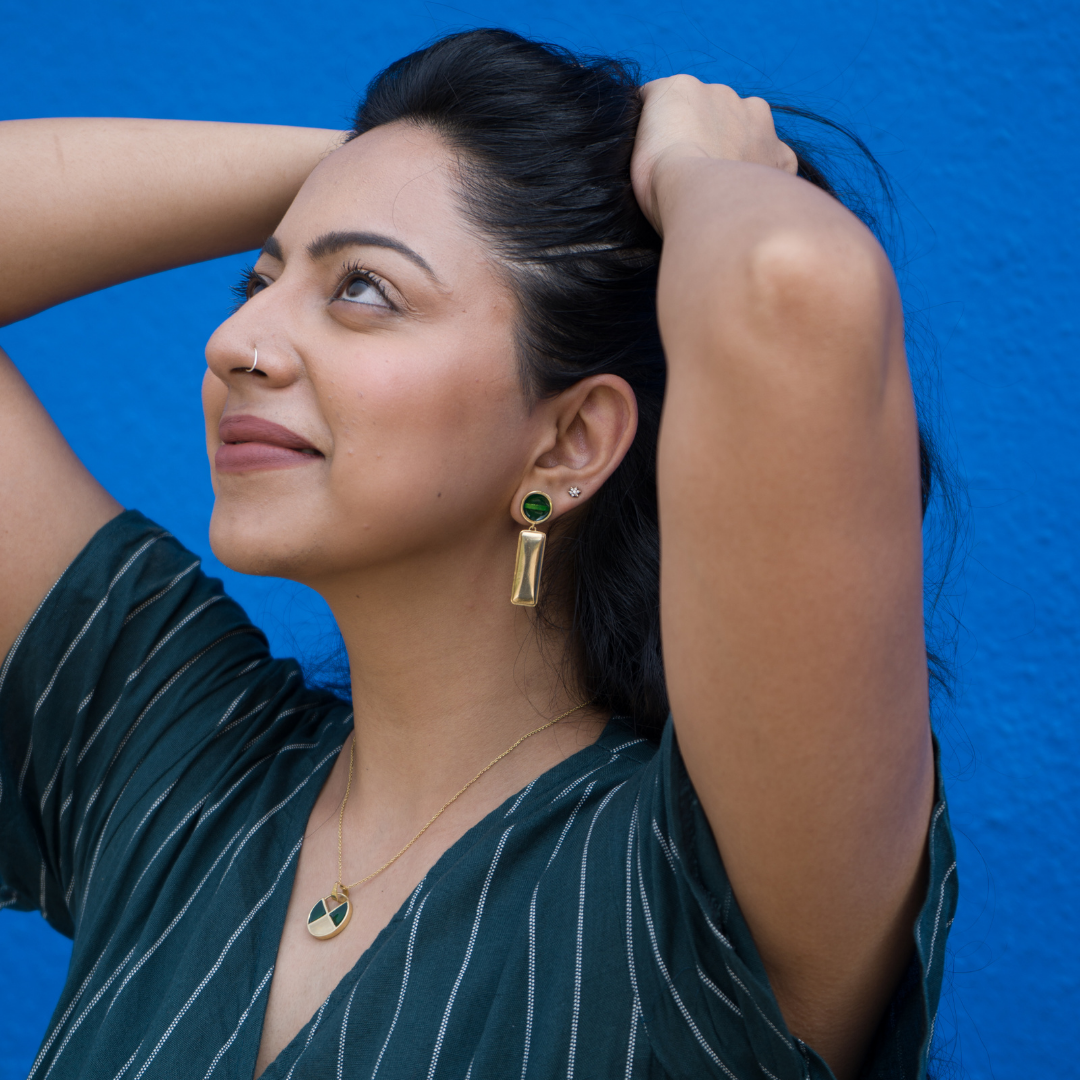 Ivy Eyed Drops - Gold Coated Earrings