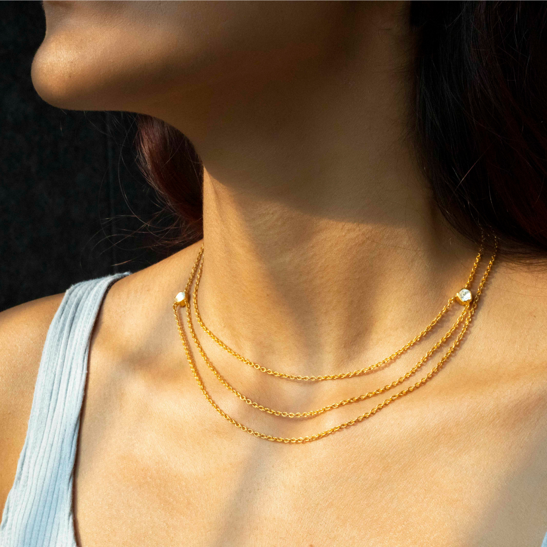Poise Polki Choker - Gold Plated 925 Silver