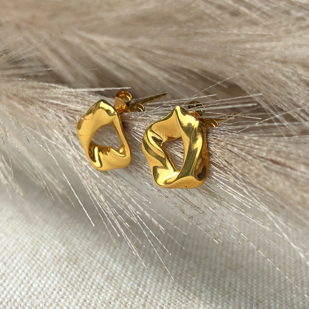 Twisted Studs - 24K Gold Coated