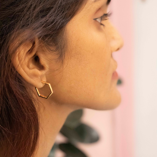 Hexy Hoops - Gold Coated