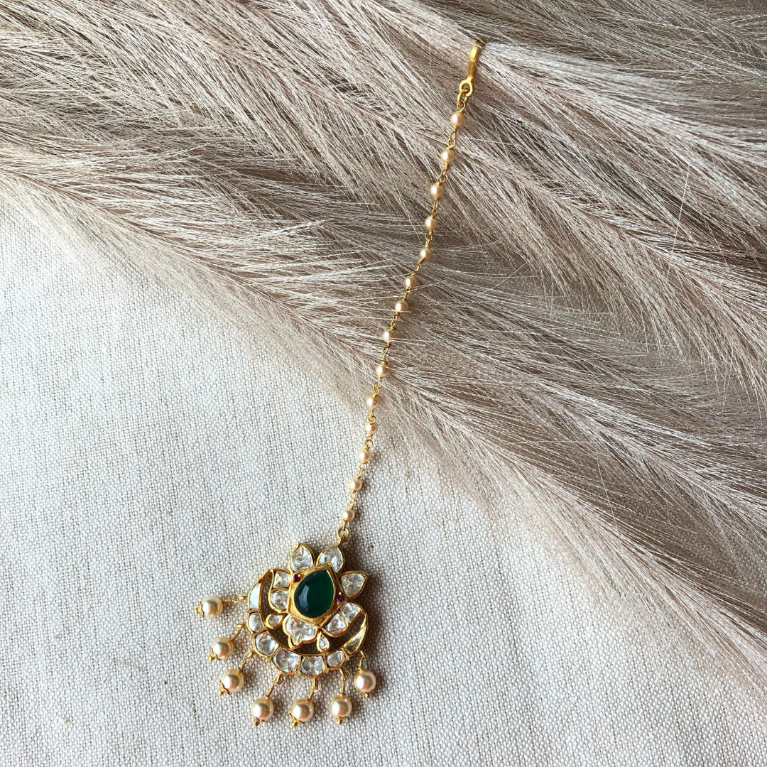 Lotus Maangtika - Gold Plated 925 Silver