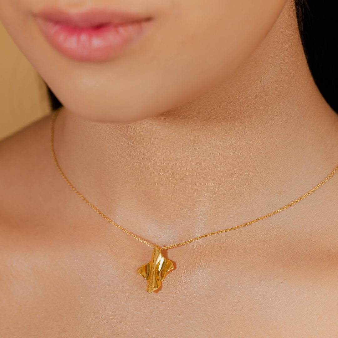 Magic Fold Pendant -  24K Gold Coated