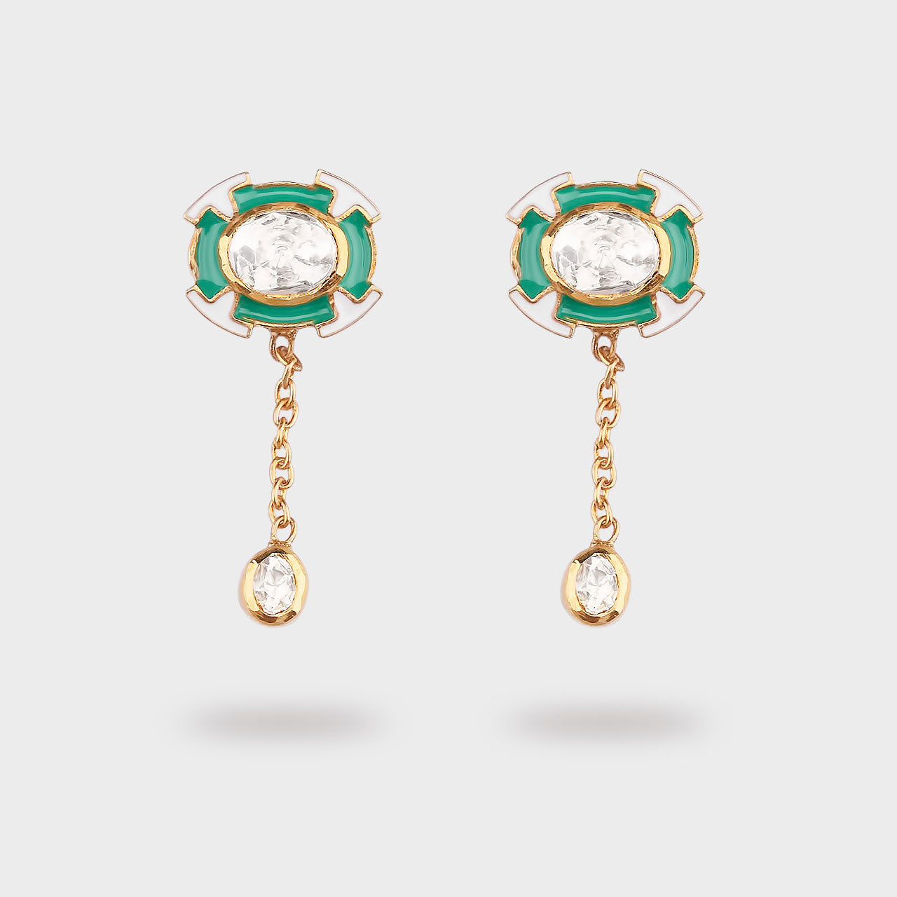 Oval Mint Drop - Gold Plated 925 Silver