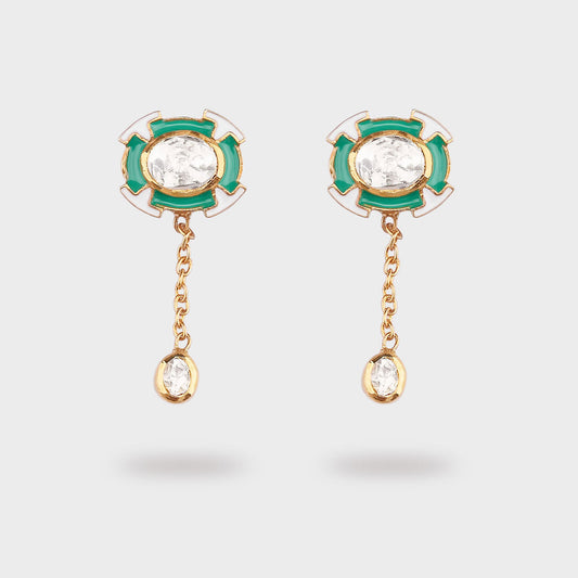 Oval Mint Drop - Gold Plated 925 Silver
