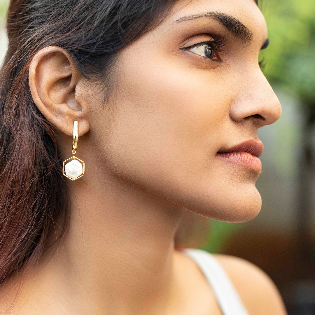 Sexy Hexy - Gold Coated Earrings