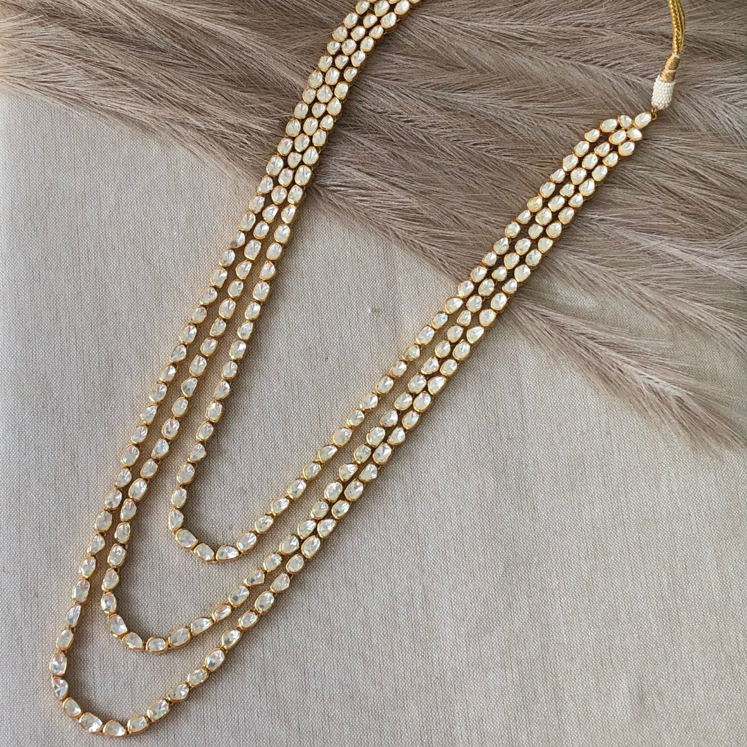 Layered Polki Stunner - Gold Plated 925 Silver