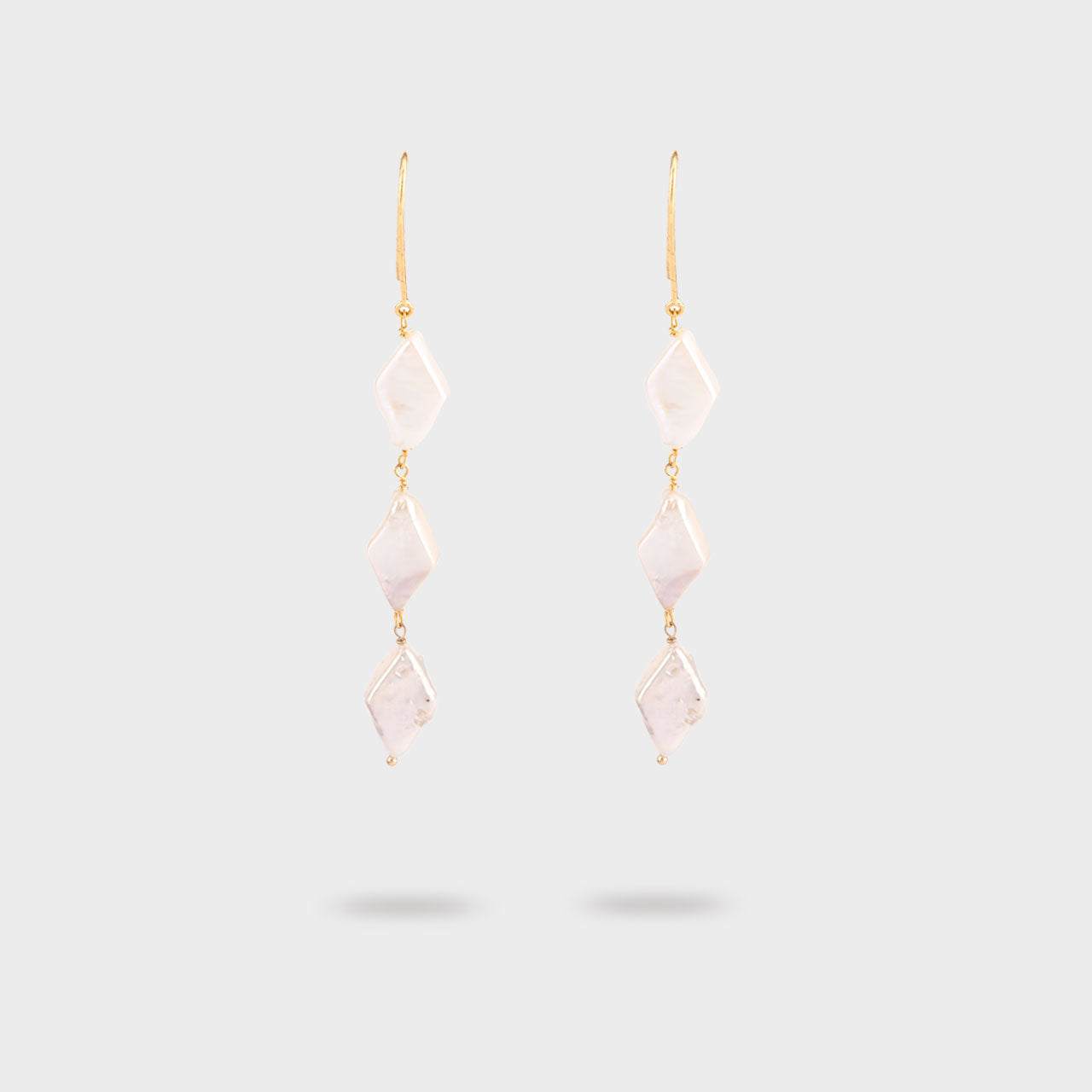 Diamond Tumble Drops - Gold Coated Earrings