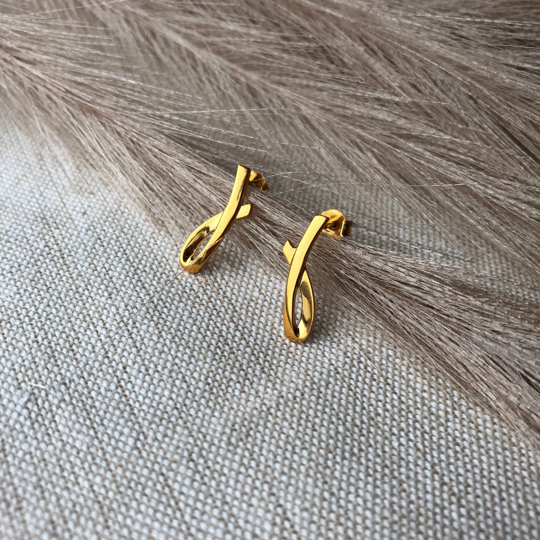 Alpha Studs -  24K Gold Coated