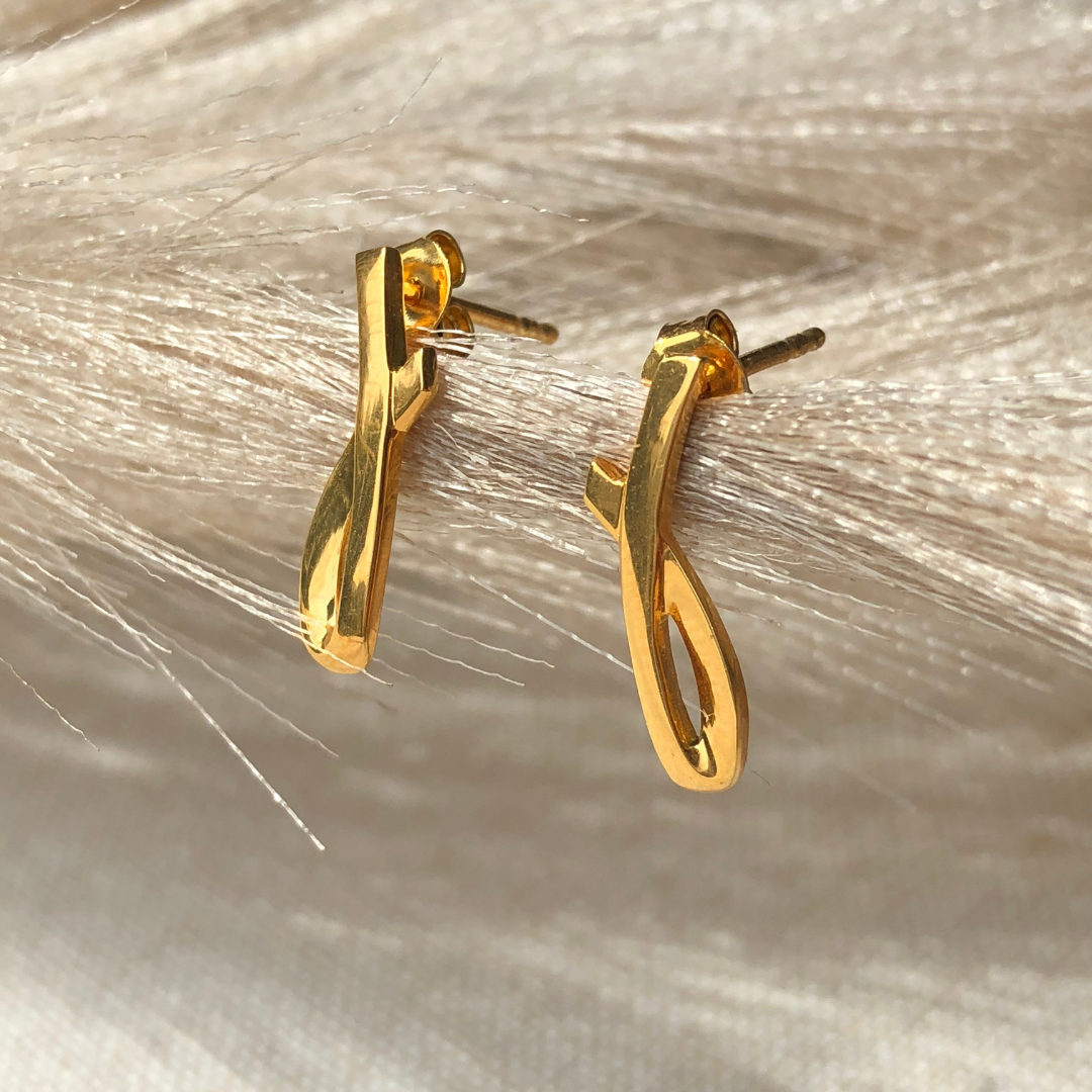 Alpha Studs -  24K Gold Coated
