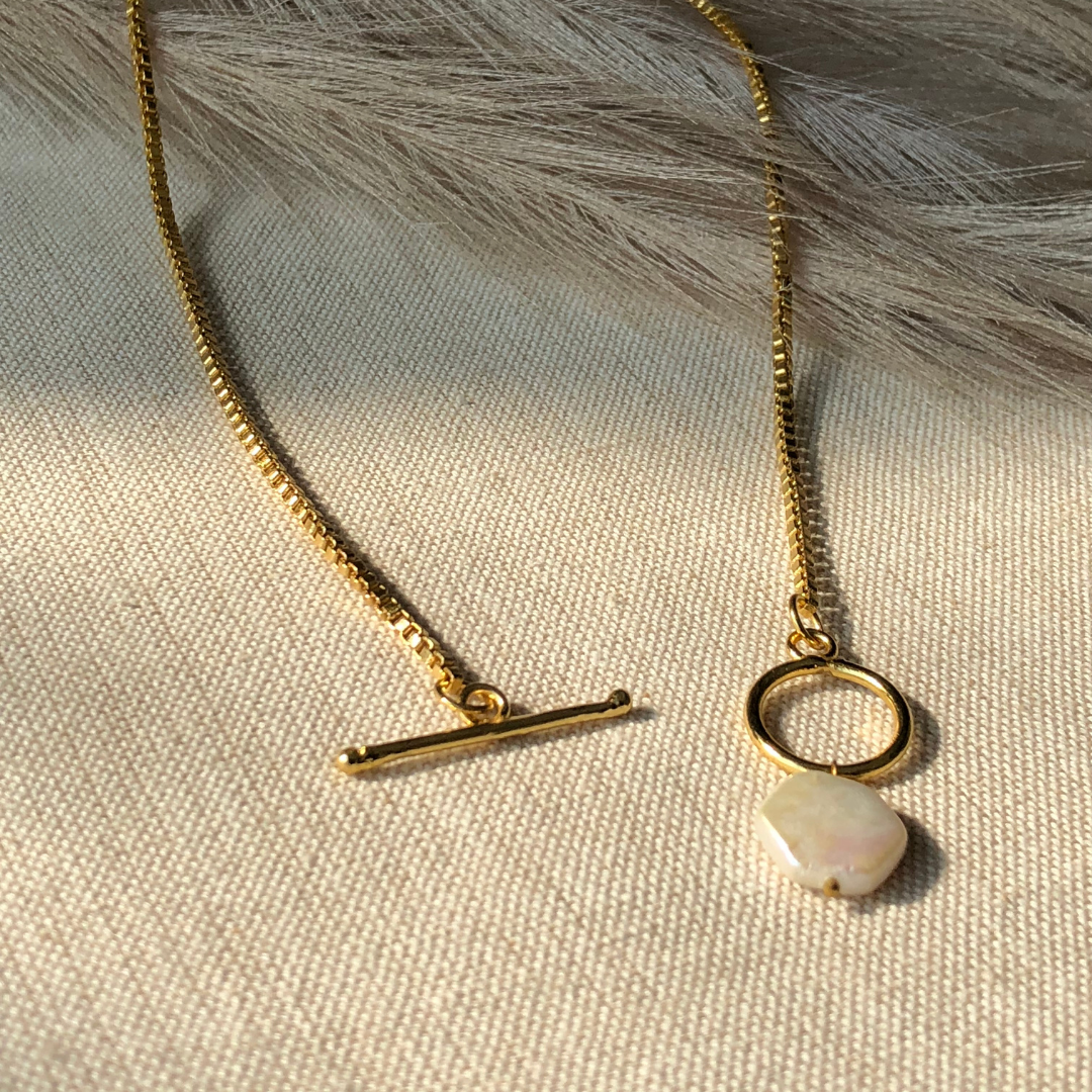 Wrap Pearl Chain - Gold Coated Necklace