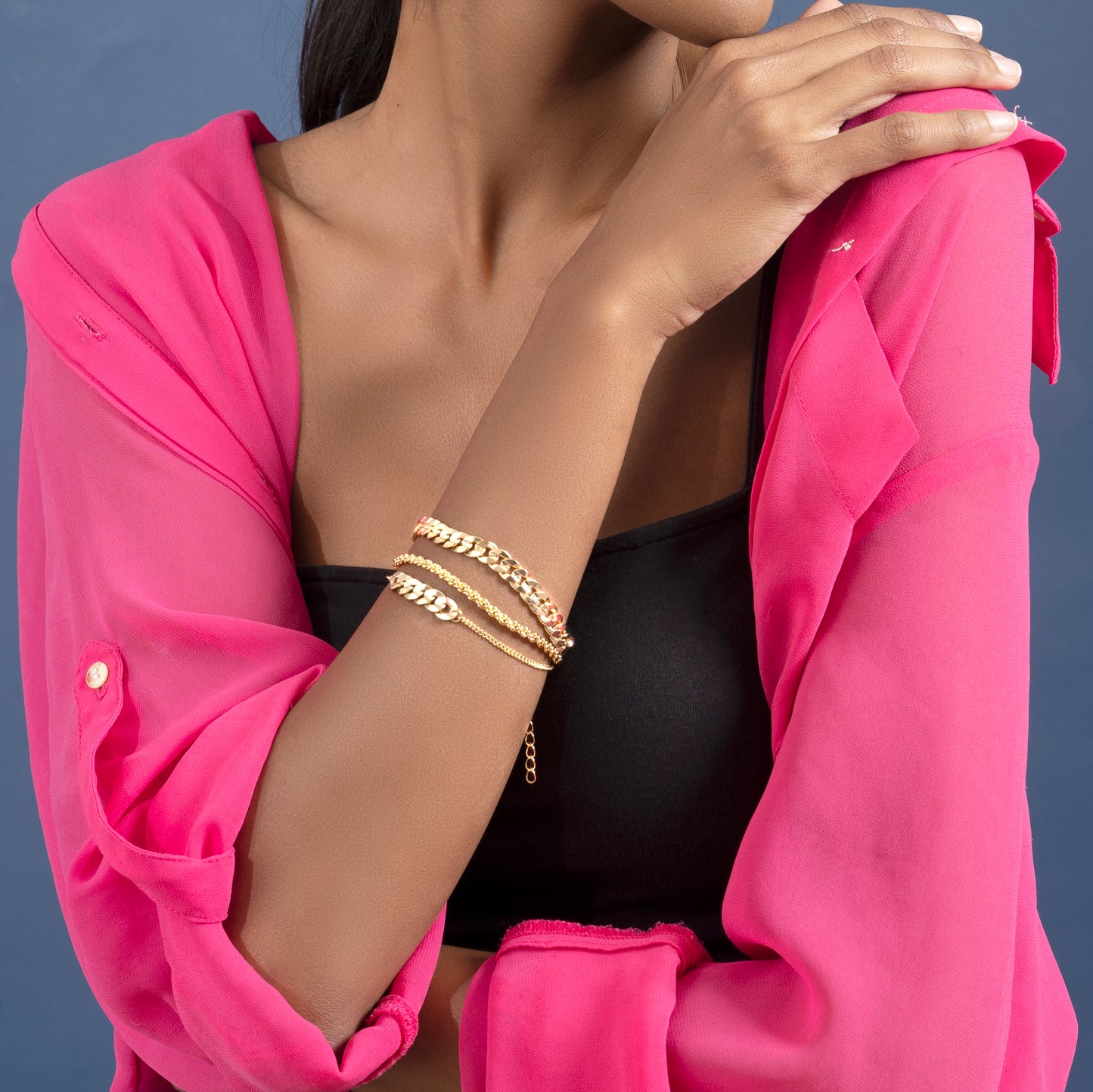 Link Bar Bracelet - Gold Coated