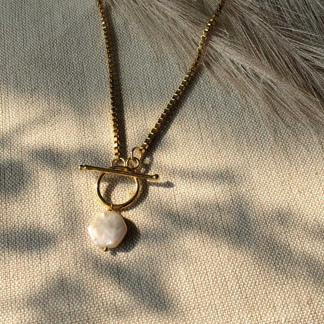 Wrap Pearl Chain - Gold Coated Necklace