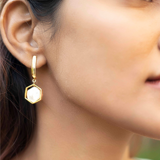 Sexy Hexy - Gold Coated Earrings