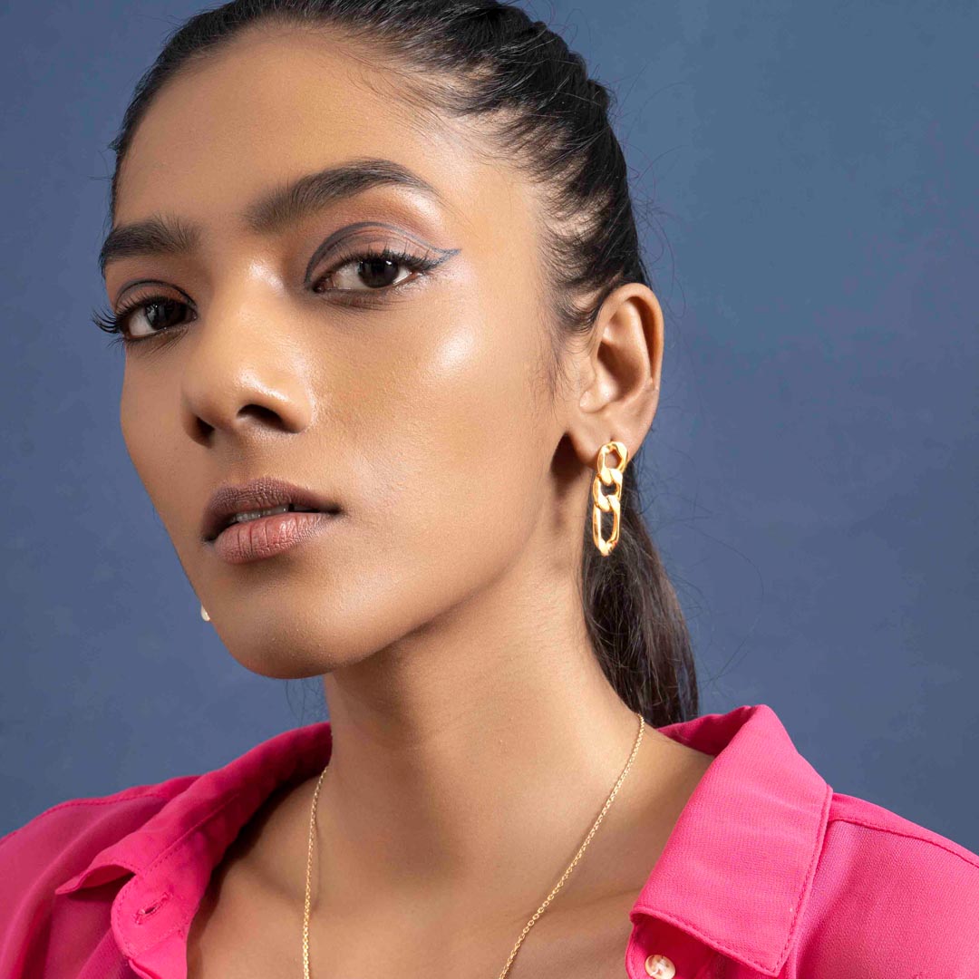 Bully Link Earrings - Gold Coated