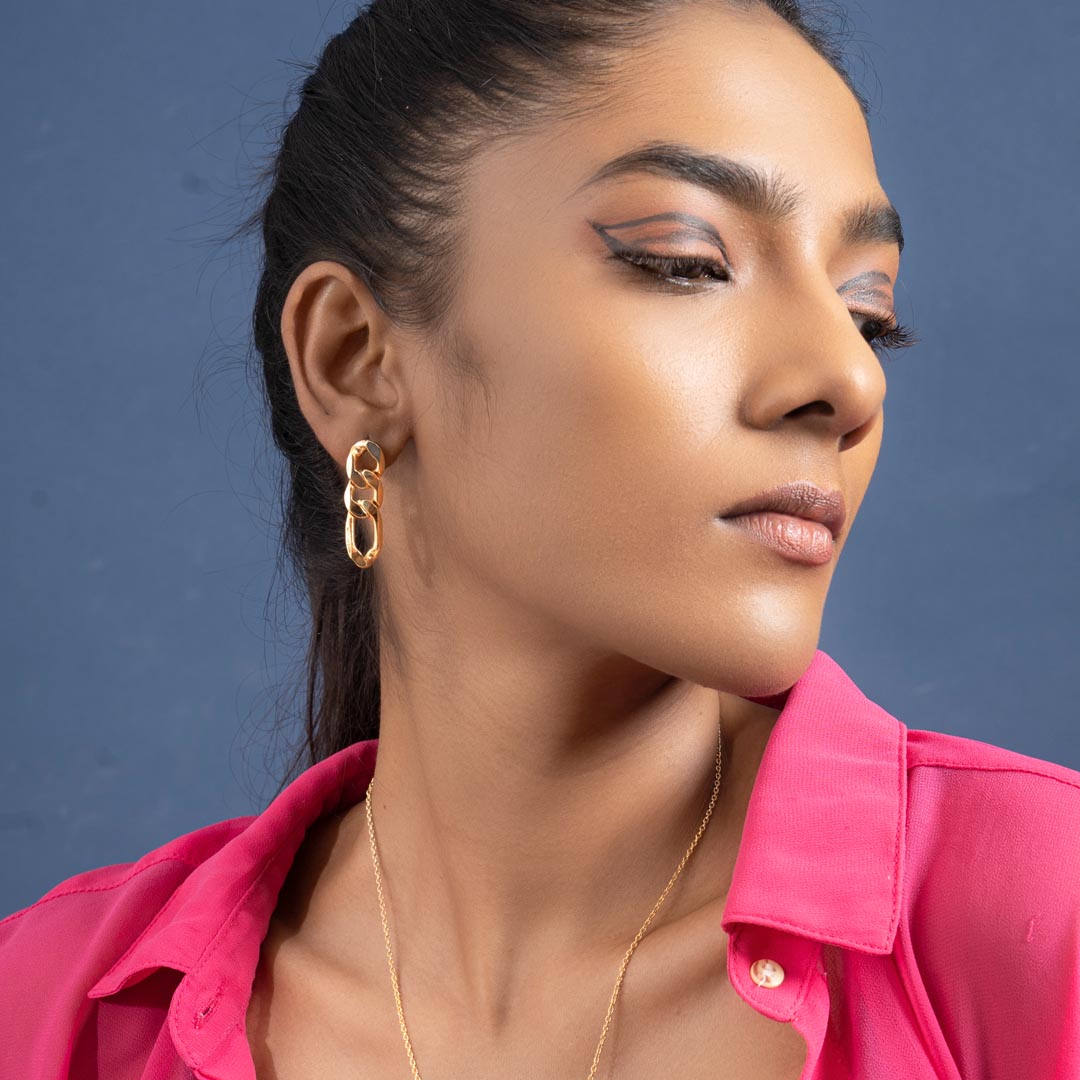 Bully Link Earrings - Gold Coated