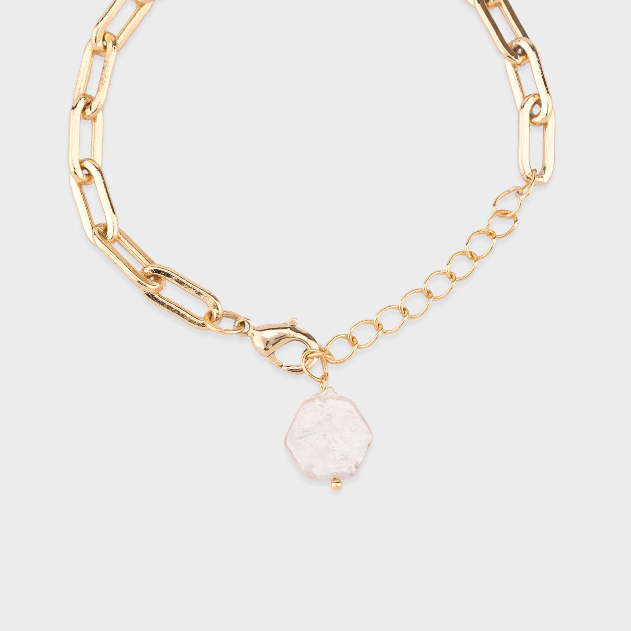 Coin Pearl Drop - Gold Coated Bracelet