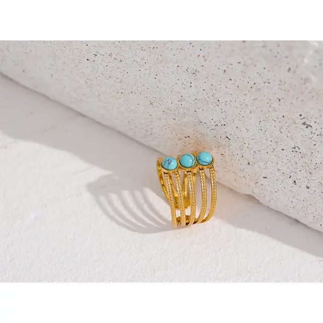 Turquoise Temptation Ring - 18K Gold Coated