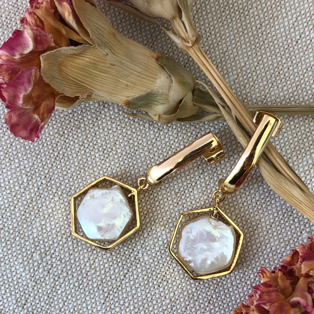 Sexy Hexy - Gold Coated Earrings