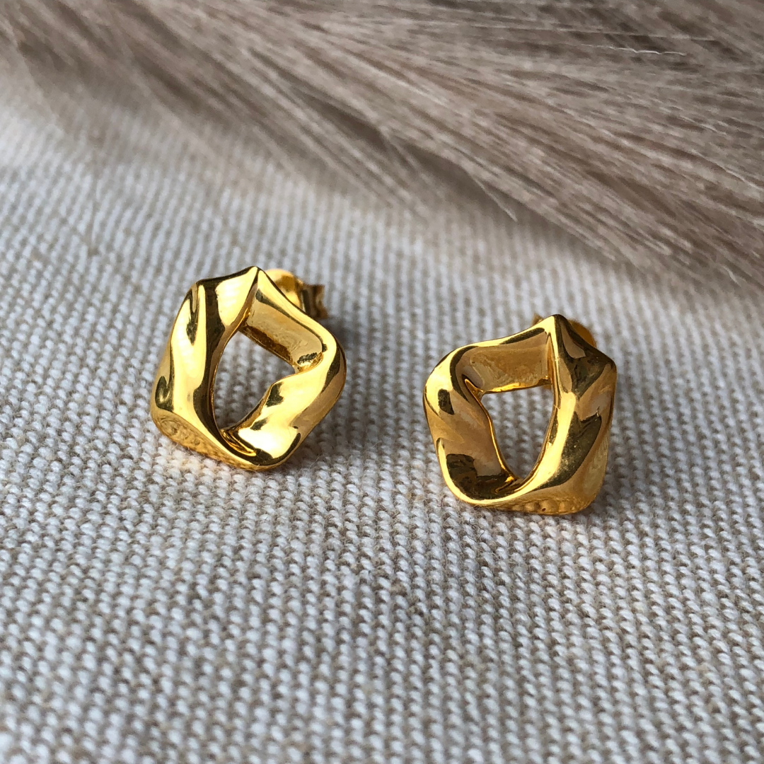 Twisted Studs - 24K Gold Coated