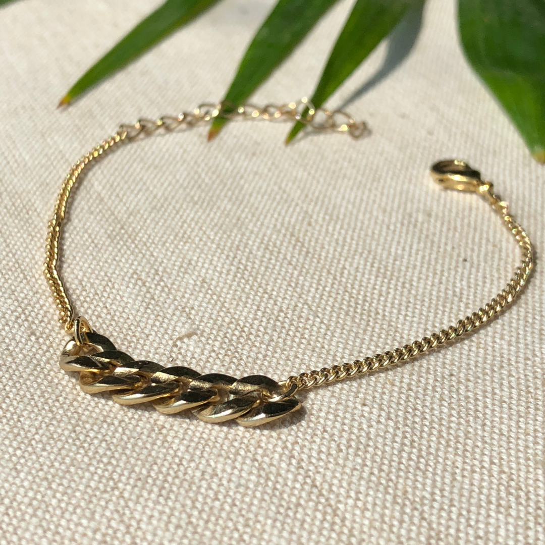 Link Bar Bracelet - Gold Coated