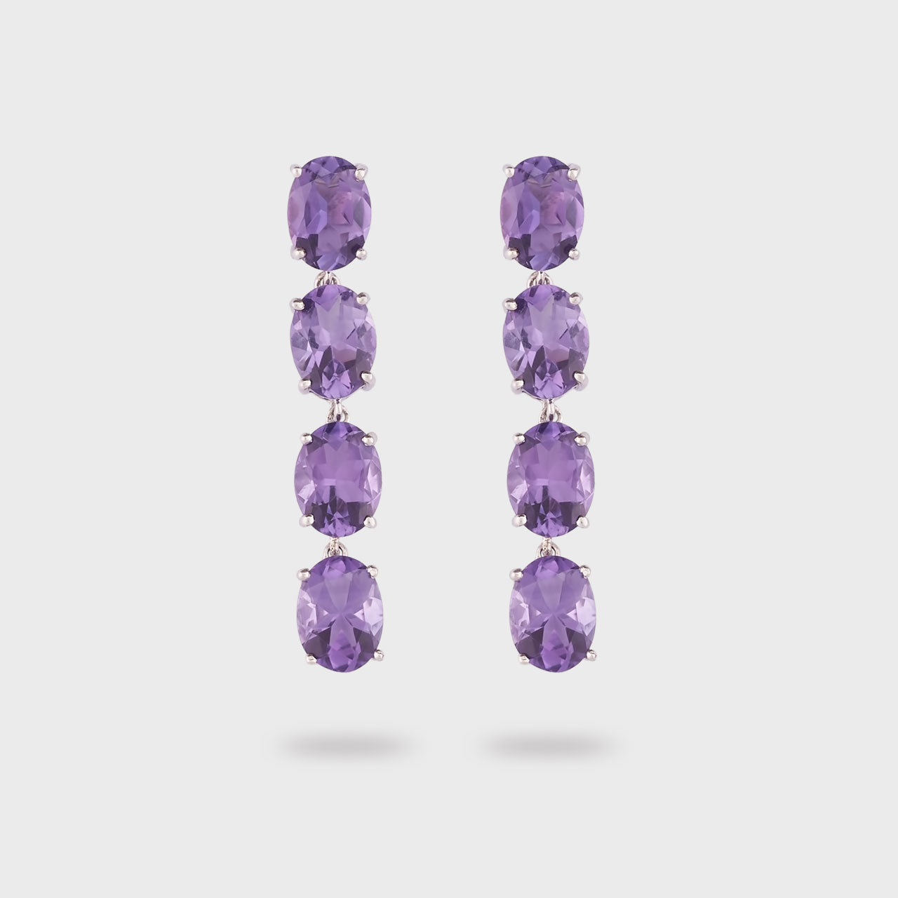 Amethyst Danglers - 925 Silver Jewellery