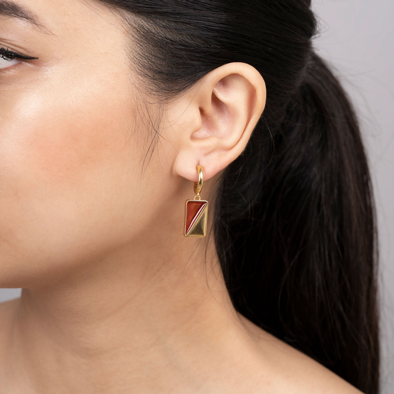 Auburn Splits - Gold Coated Earrings