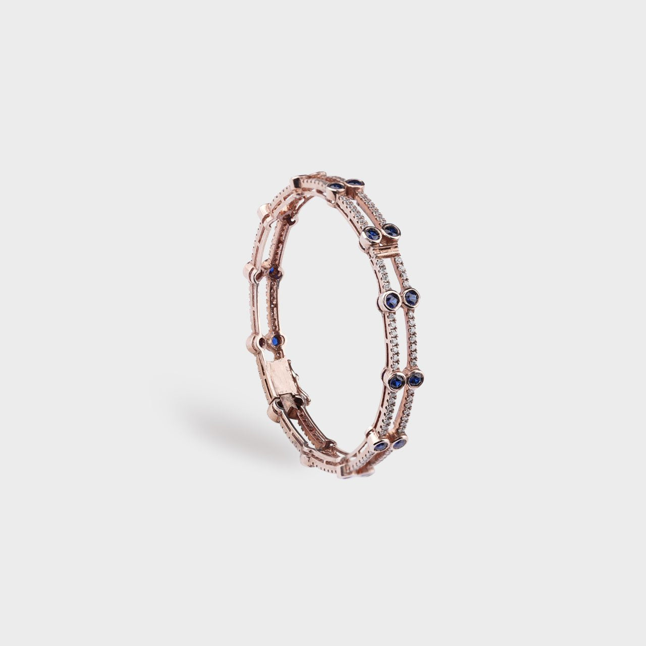Blue Stone Silver Swarovski Bangles - 930 Recycled Silver