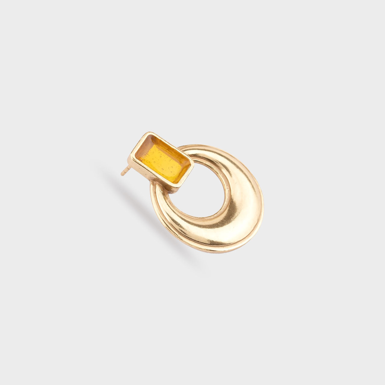 Crescent Citrine - Gold Coated Earrings