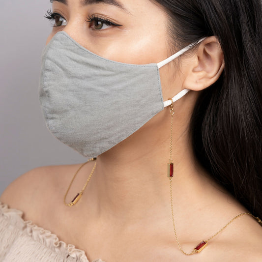 Crimson Pills Mask Chain - Gold Coated