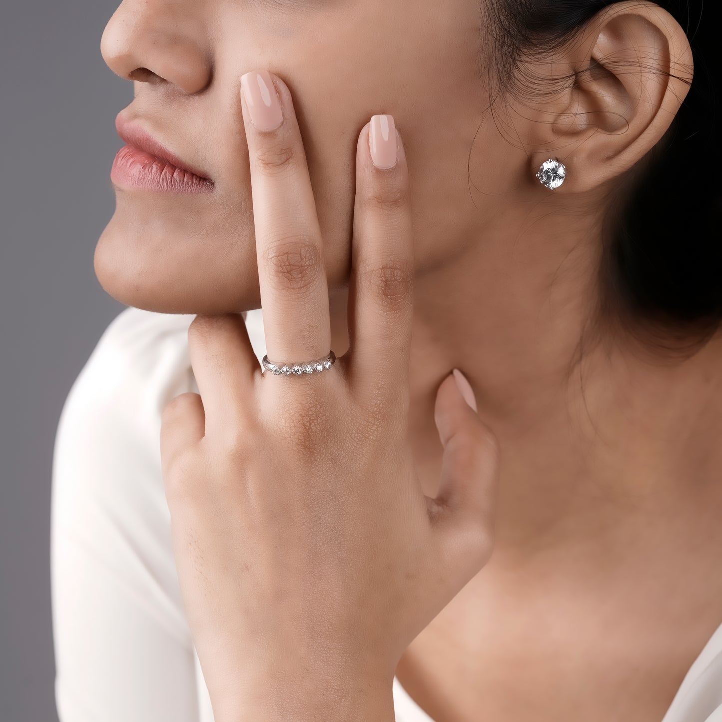 Droplets Swarovski Ring  - 930 Recycled Silver