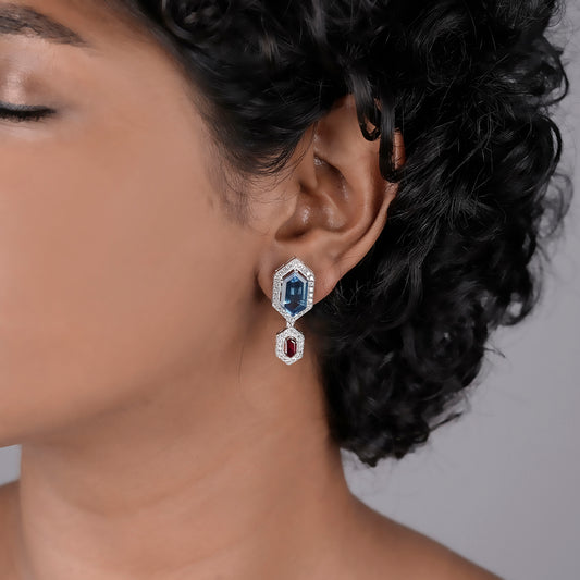 Dual Shade Tiffany Earrings - 930 Recycled Silver