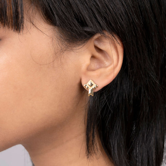 Feather Touch Stud - Gold Coated 930 Silver