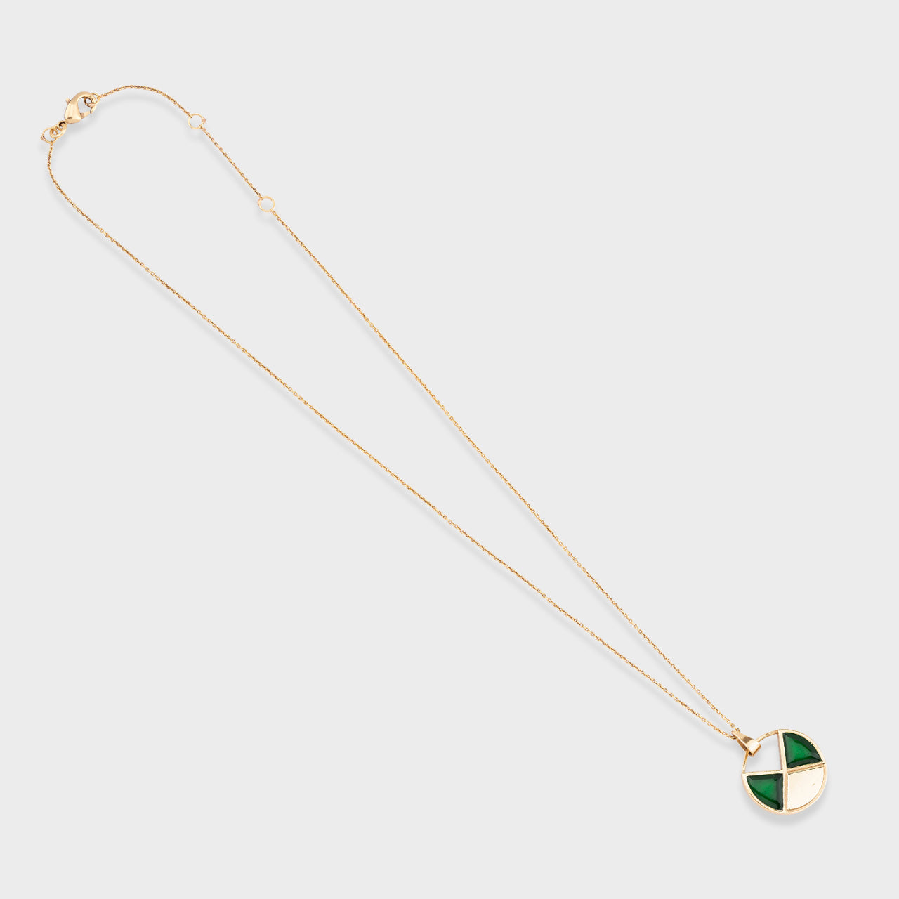 Green Twin Pendant -Gold Coated
