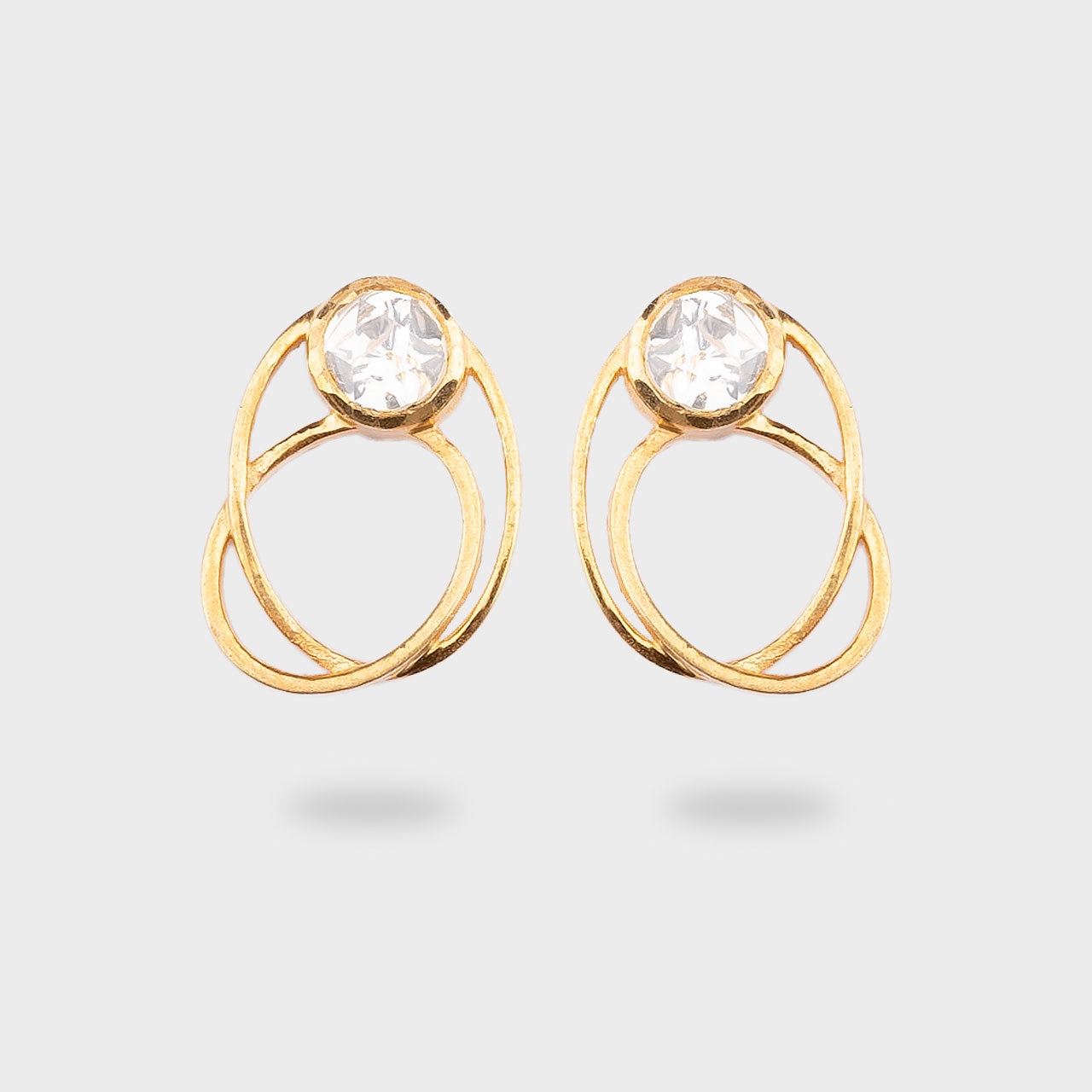 Infinity Stone Studs - Gold Plated 925 Silver