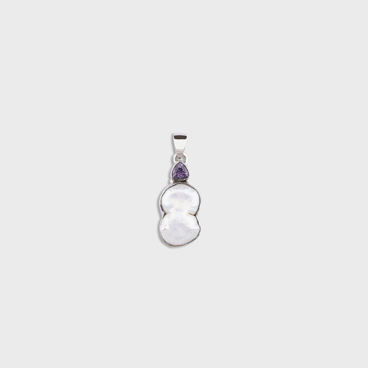 Pearly Plum Pendant - 925 Silver Jewellery