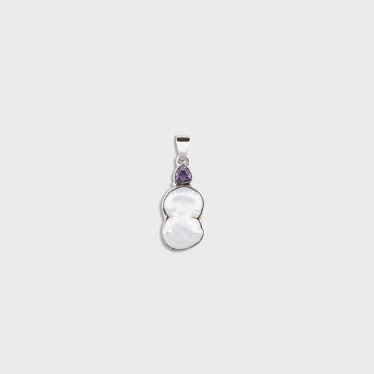 Pearly Plum Pendant - 925 Silver Jewellery