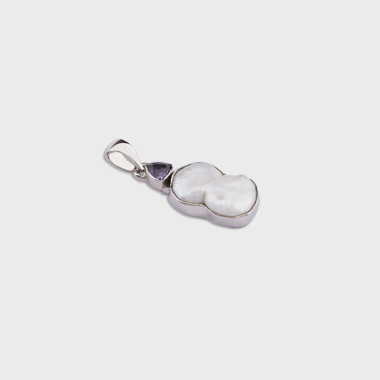 Pearly Plum Pendant - 925 Silver Jewellery