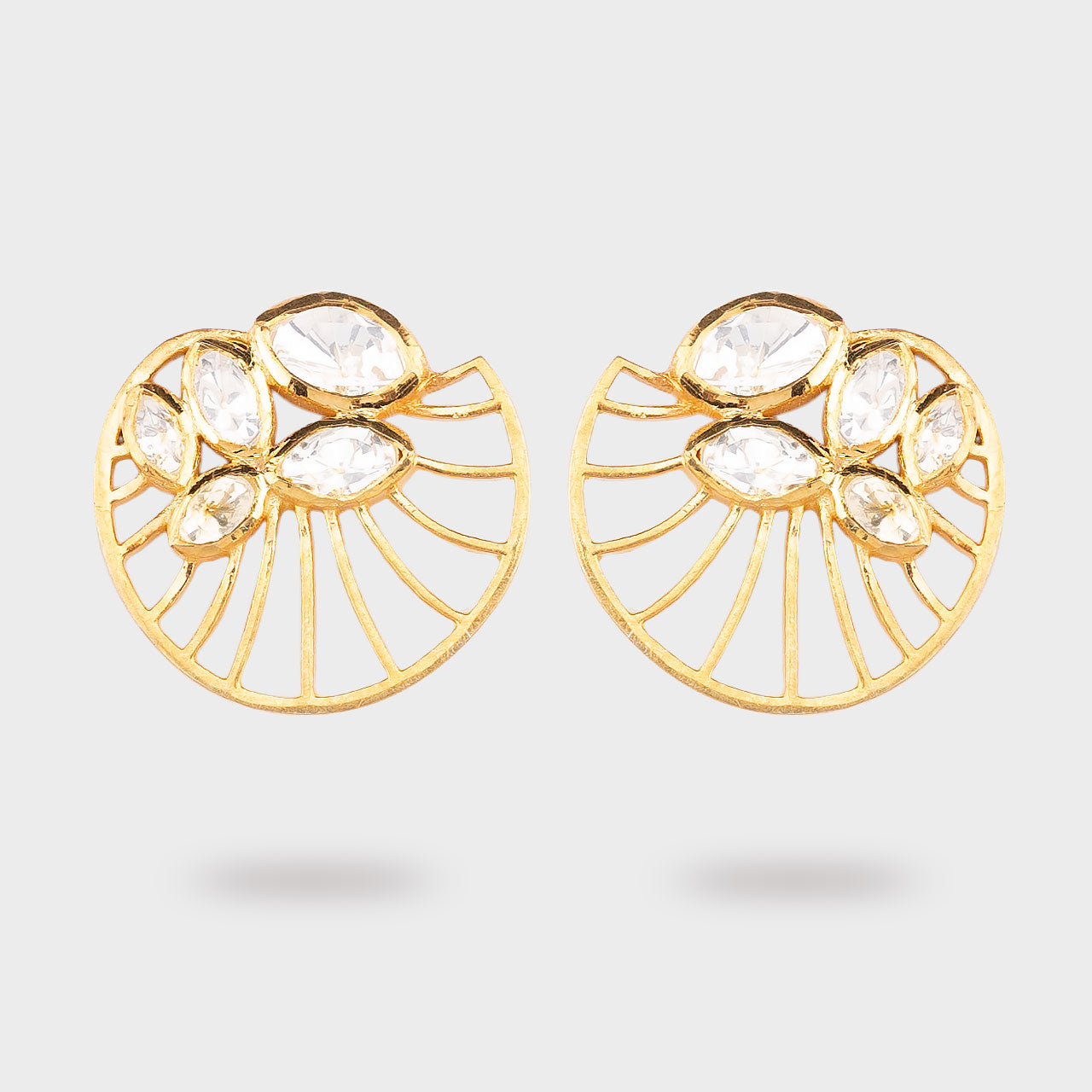 Lilypad Studs - Gold Plated 925 Silver
