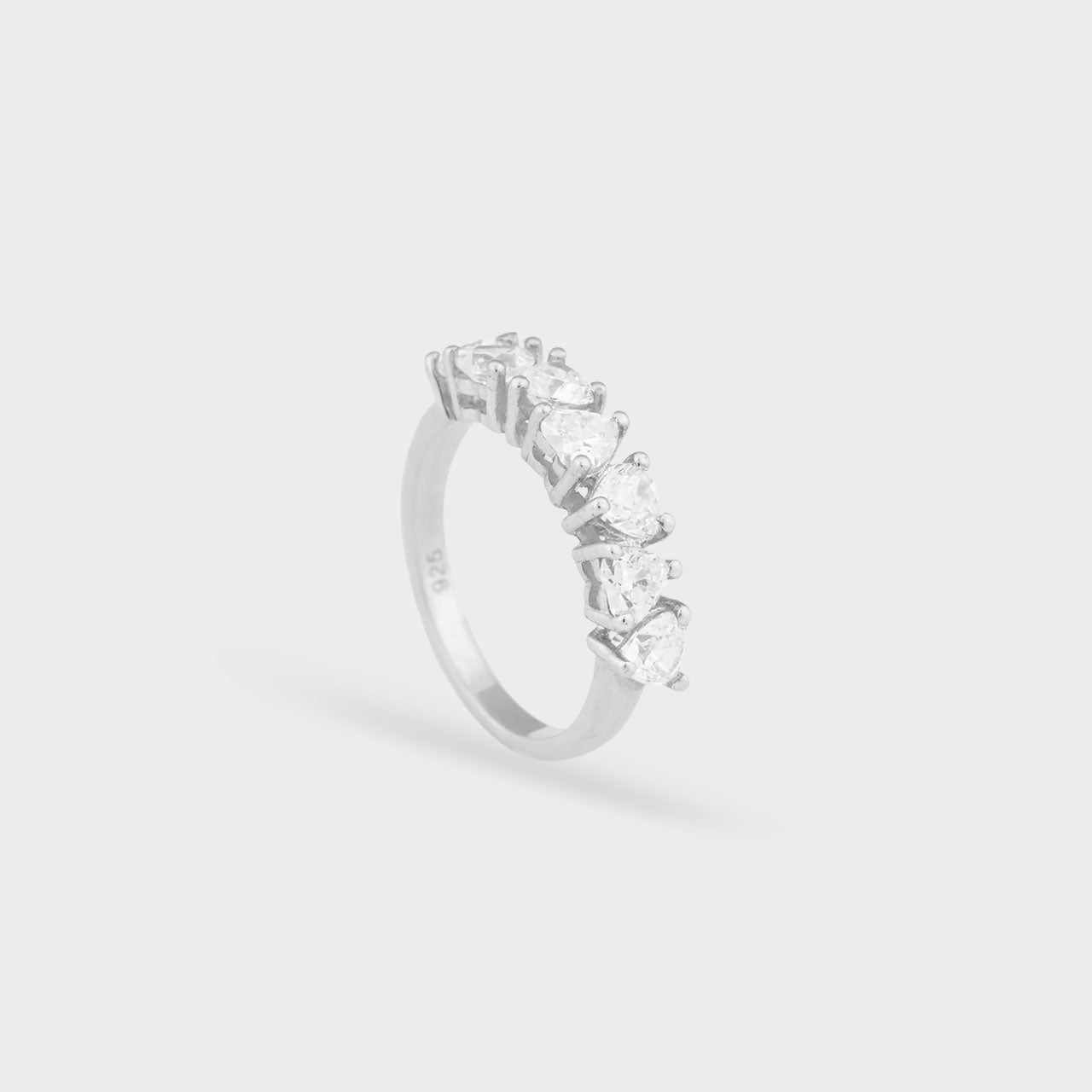 Line of Hearts Ring - 930 Recycled Silver