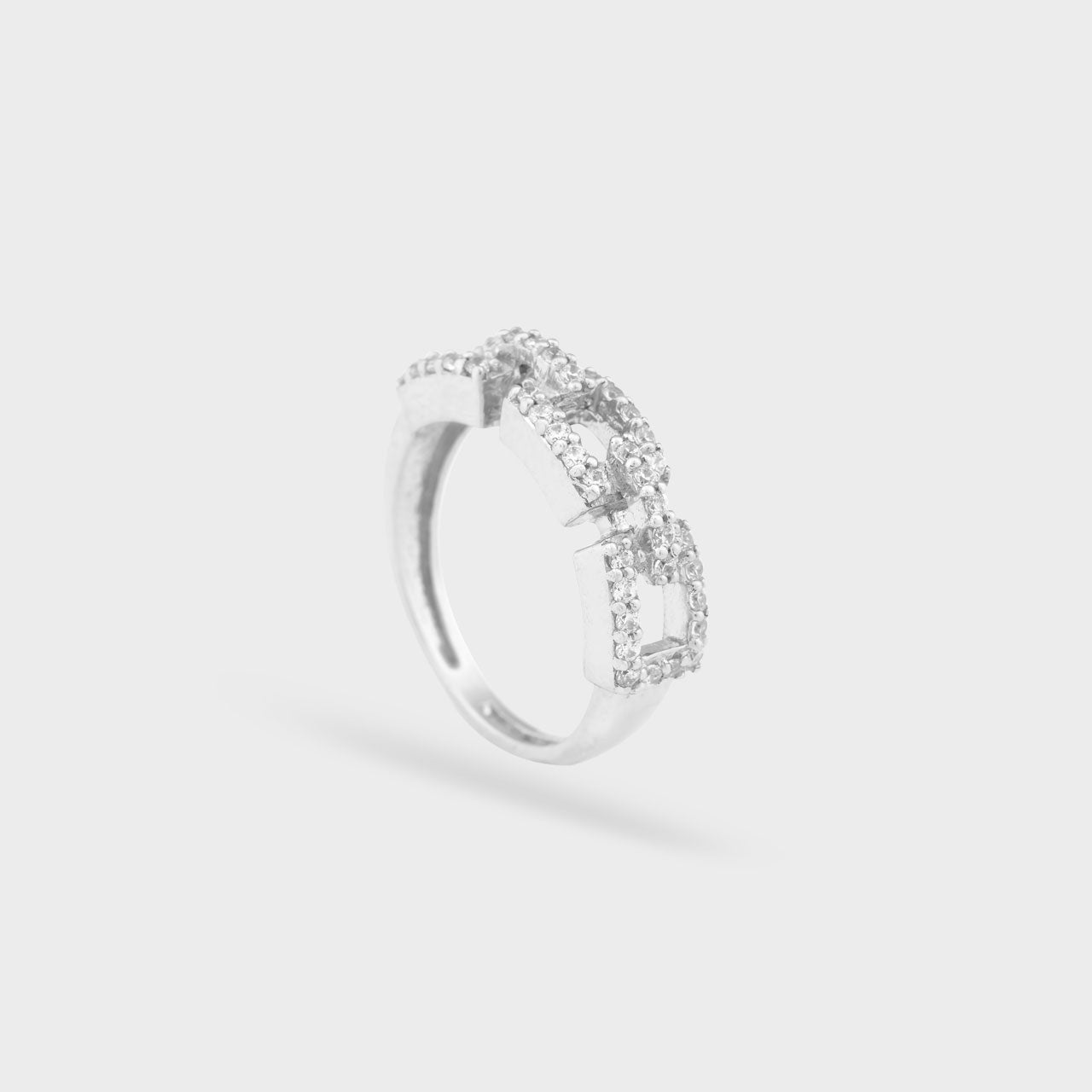 Link Swarovski Ring - 930 Recycled Silver