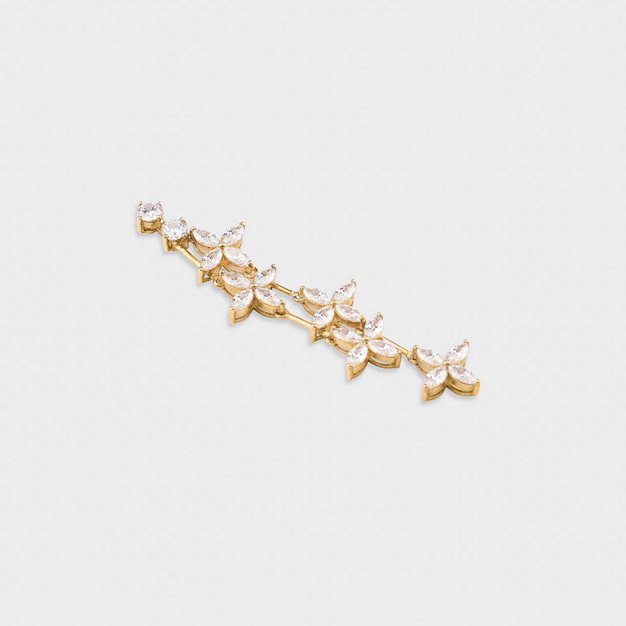 Floral Swarovski Danglers - 930 Recycled Silver